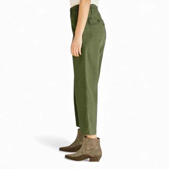 The GREAT. The General Pant Wide Leg Flare High Waist Trouser Pine Green 25 - Picture 3 of 16